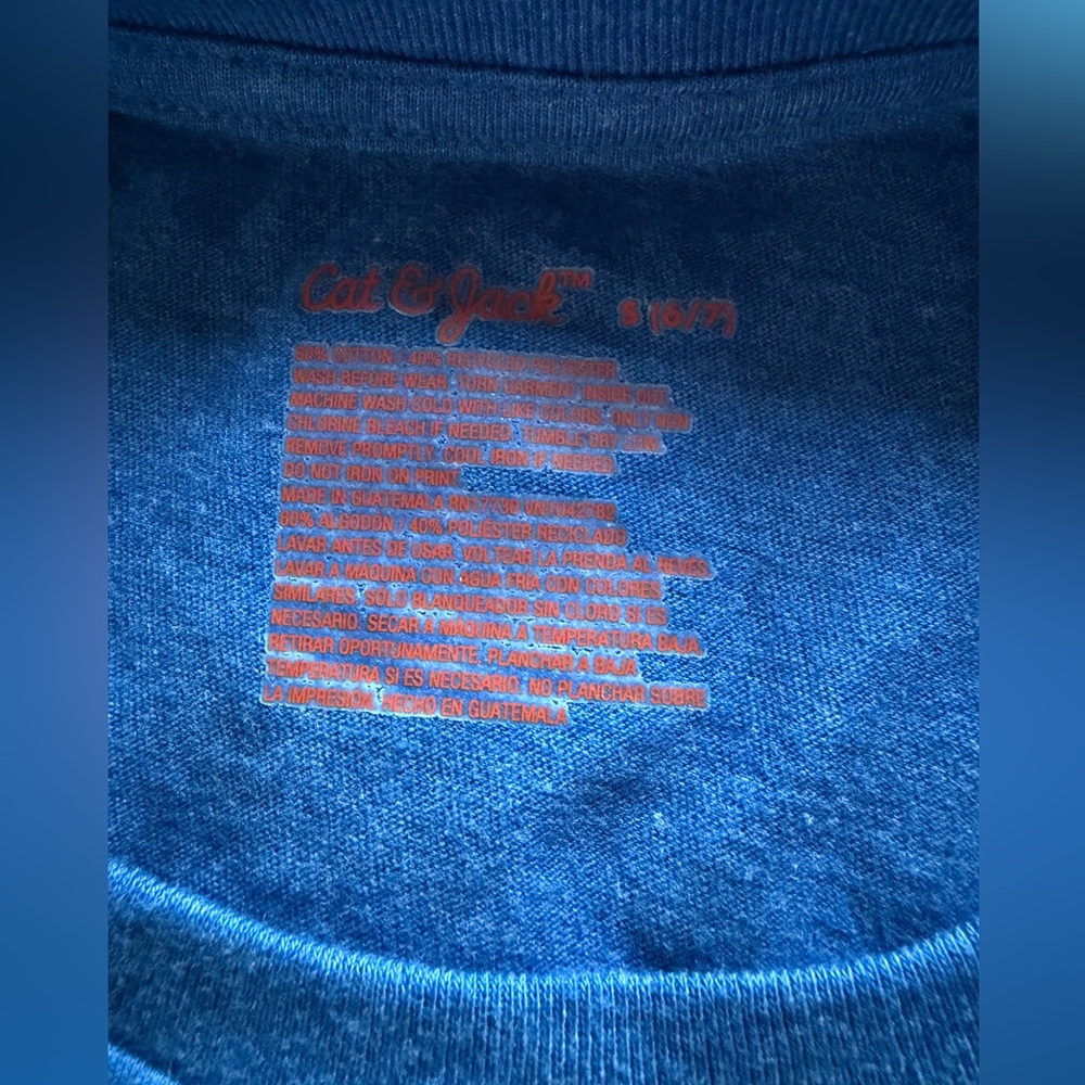 Cat & Jack Boys’ Blue Long Sleeve Tee Good Energy S (6-7) NWT - Picture 3 of 4